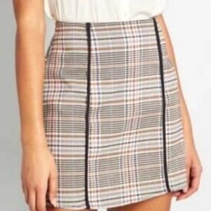 New ModCloth plaid A-line high waisted mini skirt womens 16 vintage inspired